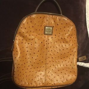 Dooney and Bourke Ostrich Embossed Slim Backpack